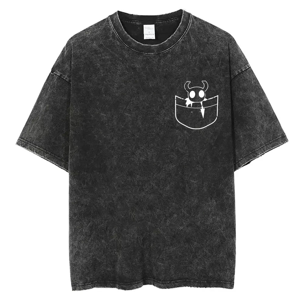 Retro Gaming T Shirt - Lavato Vintage Gioco Hollow Knight Tasca